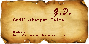 Grünsberger Dalma névjegykártya